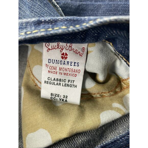 Lucky Brand Dungaree Jeans Mens 32 X 32 Blue Gene Montesano Mid Rise Boot Denim - Picture 6 of 15